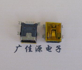 茶山镇MINI USB 5P 接口 母座 全贴带麦拉 高9.6带0.9柱子