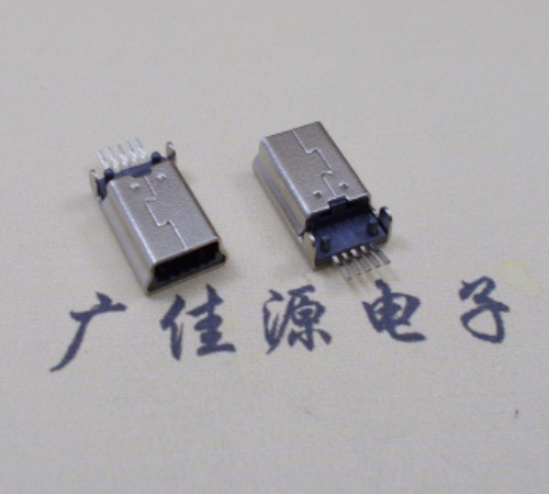 茶山镇MINI USB公头 5pin端子贴板带柱 10.7mm体长