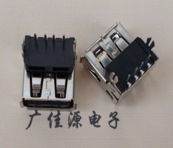 茶山镇USB插座 90度AF单层正向垫高9.3 DIP鱼叉脚