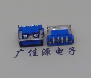 茶山镇AF短体10.0接口 蓝色胶芯 直边4pin端子SMT