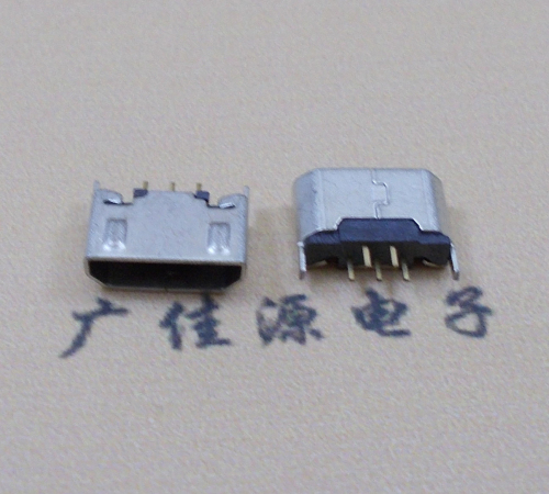 茶山镇迈克USB 180度母座5p直插带地脚1.5端子直口