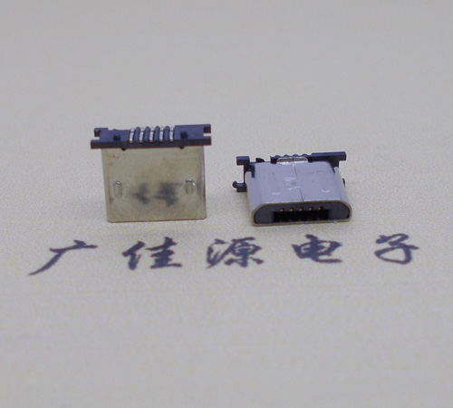茶山镇MICRO USB 5P公头短体5.6mm立贴带柱无卡勾