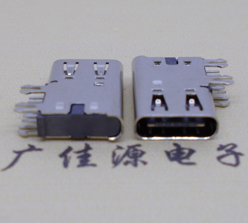 茶山镇侧插USB3.1接头座子.90度type-c母座.6p侧插连接器