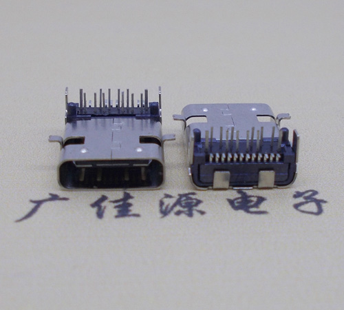 茶山镇板上型type-c24p母座前插后贴，卧式type-c连接器
